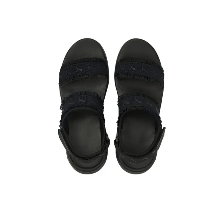 PUMA Sportie Strap Sandals Medium Heel Women's Black-2