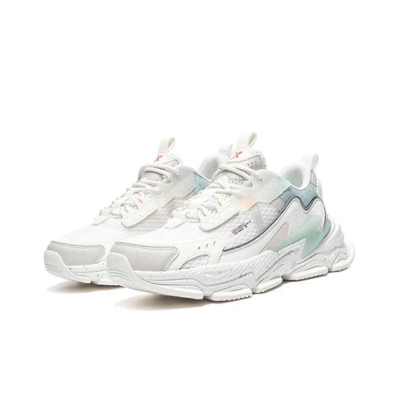 XTEP Shanhai Collection Materia Medica Sports Casual Shoes Women's White Green Gray-2