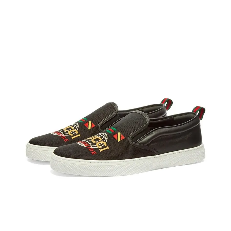 GUCCI Dublin Stylish Skateboarding Shoes Men's Brown Black-2