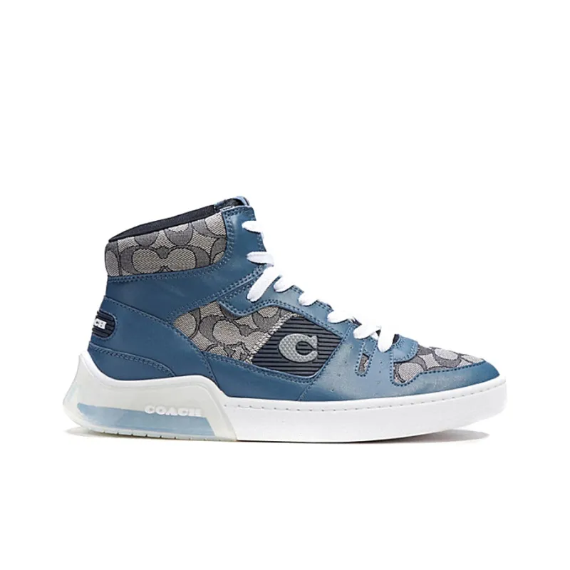 COACH CitySole Skateboard Shoes Men High Top Light Blue-1