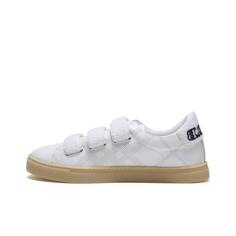 Burberry Bert Velcro Strap Perforated Leather Sneakers 'White'-0