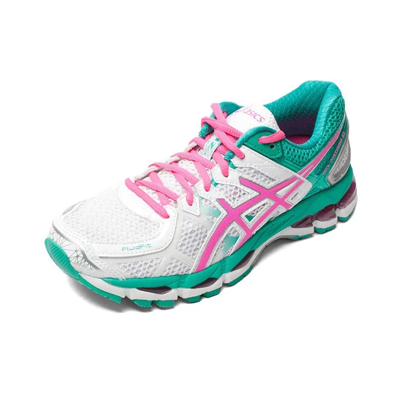 Asics Gel-Kayano 21 Wear-Resistant Low-Top Running Shoes Women's White Red Green-2