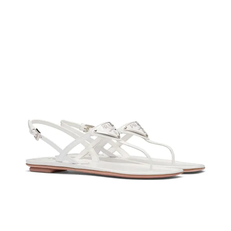 PRADA Cross Strap Sandals 'White' Women's-3