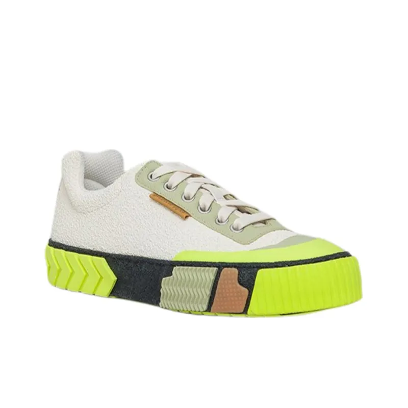 Both Broken Skateboard Shoes Women's Low Top White Green Black-2