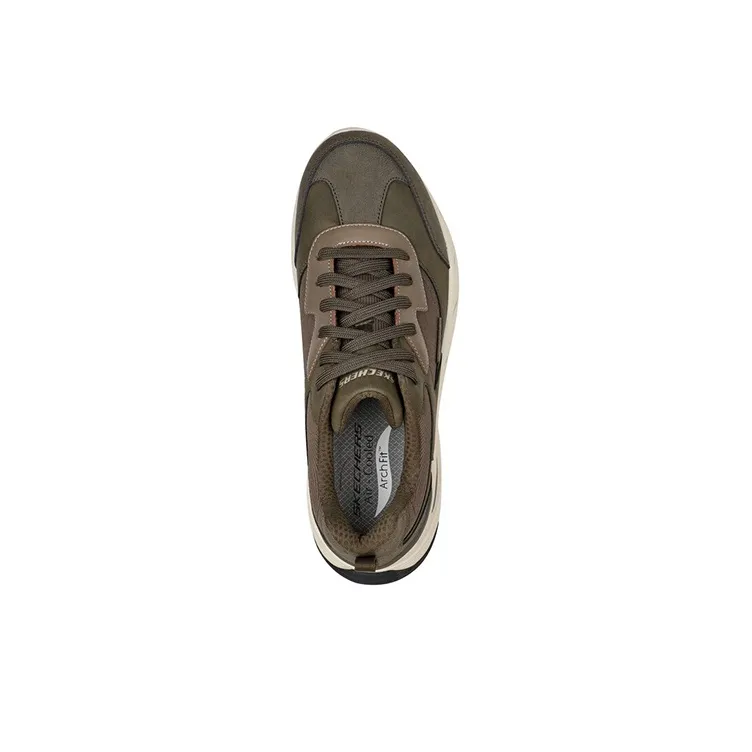 Skechers ARCH FIT BAXTER Cushioning Anti-Slip And Wear-Resistant Low-Top Casual Shoes Men's Olive-2