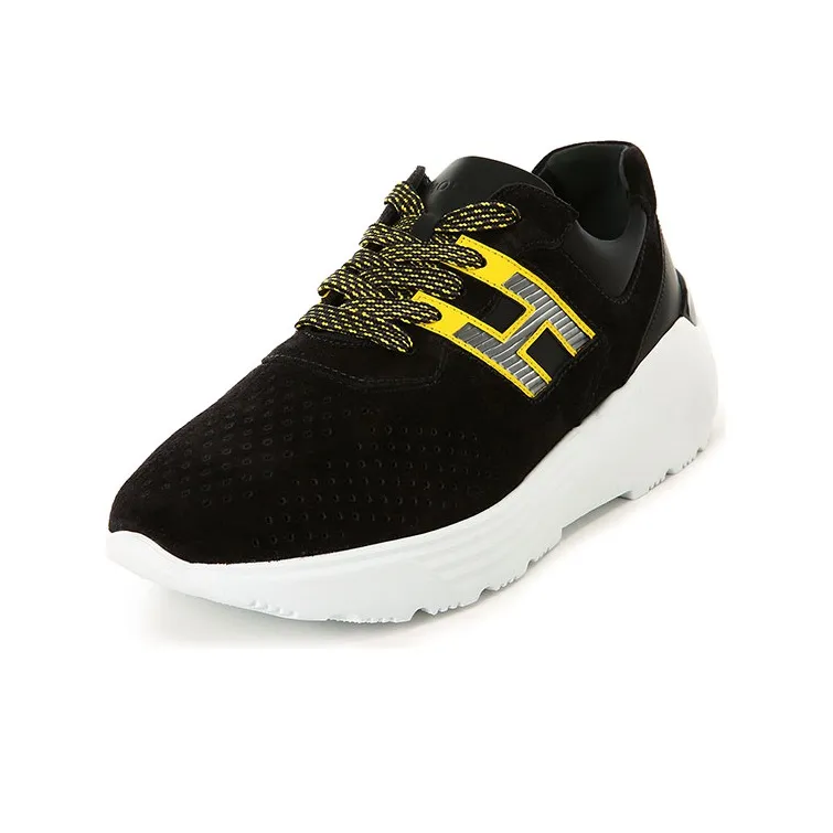 HOGAN Active One Cushioned Anti Slip And Wear Resistant Lightweight Low Top Casual Shoes Men's Black Yellow White-1