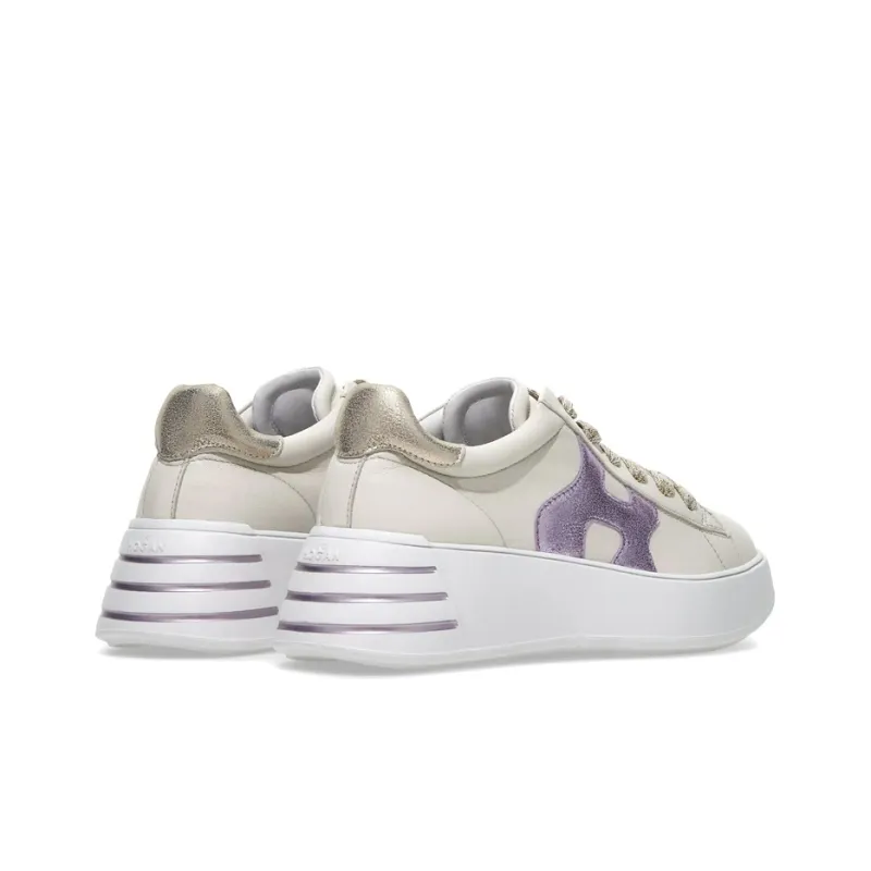 HOGAN Rebel Wear-Resistant Low-Top Sports Casual Shoes Women's Cream White-4