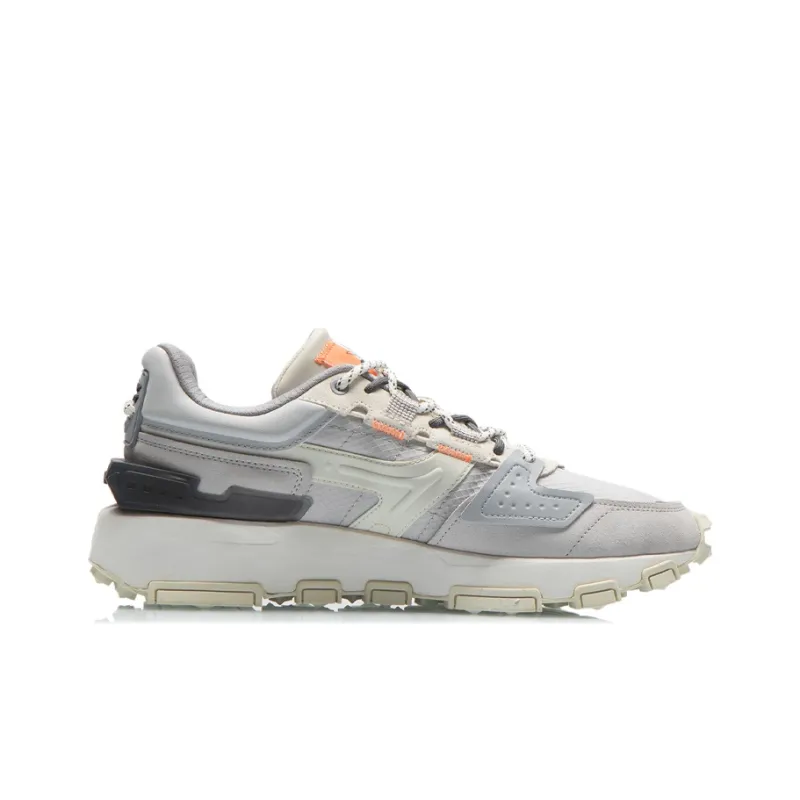 LiNing Cloud Sword Reflective Cushioned Slip Resistant Abrasion Resistant Low Top Running Shoes Gray Orange-1
