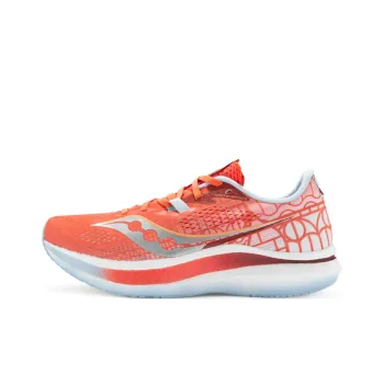 Saucony Endorphin Pro 2 Cushioned Wear Resistant Water Resistant Low Top Running Shoes Unisex Coral Red Orchid