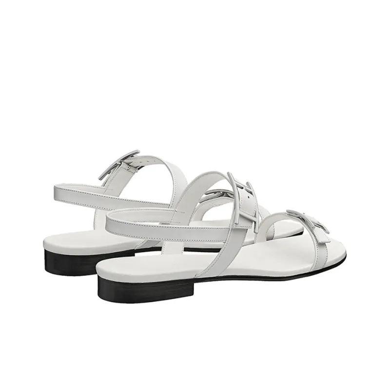 HERMES Hapi Strap Sandals Women's White-4