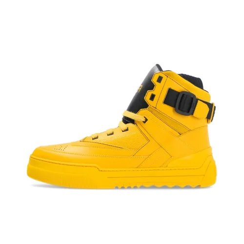 FENDI Skateboard Shoes Men High-Top Yellow