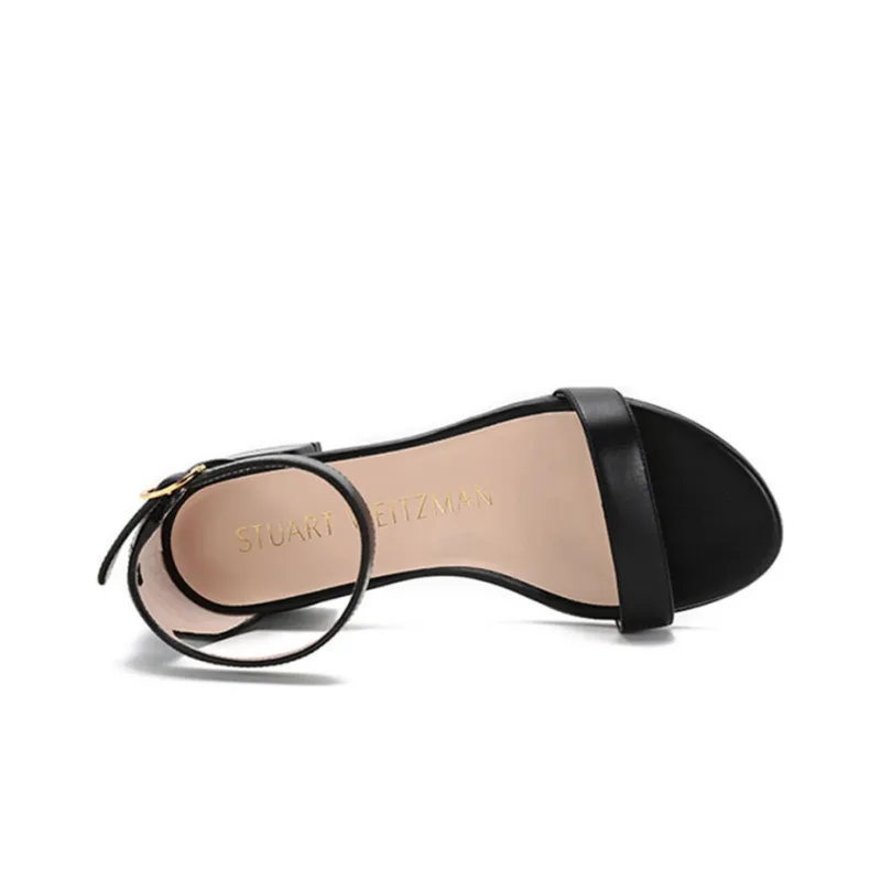 Stuart Weitzman/SW One Strap Sandals Women's Black-4