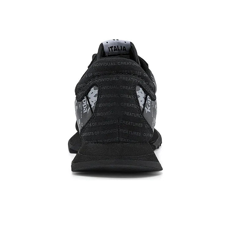 Kappa Wear Resistant Slip Resistant Low Top Casual Shoes Unisex Black-4