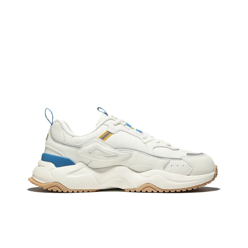 FILA Rayflide Cushioning Anti Slip And Wear Resistant Low Top Casual Shoes Unisex White Blue Yellow Korean Style-1