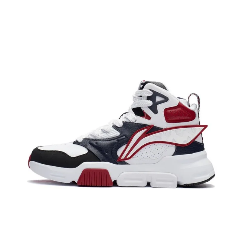 LiNing Shock Absorbers With Slip Resistant And Abrasion Resistant Properties High Top Casual Shoes Men's-0