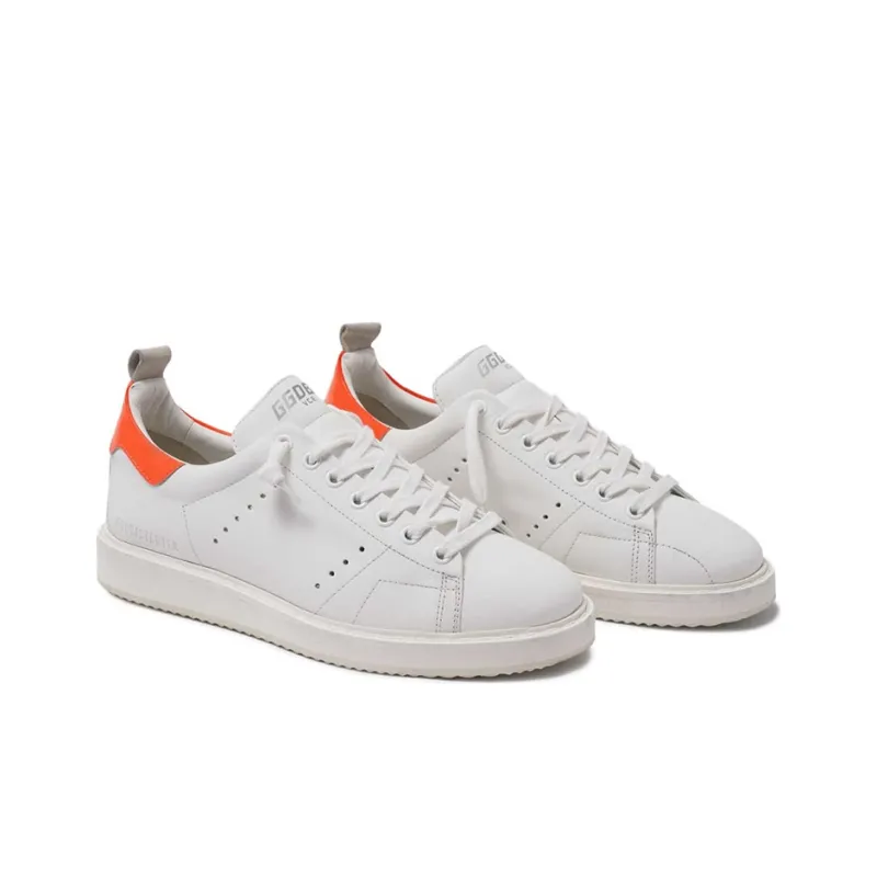 Golden Goose GGDB Starter Skateboard Shoes Women's White Orange Tail-2