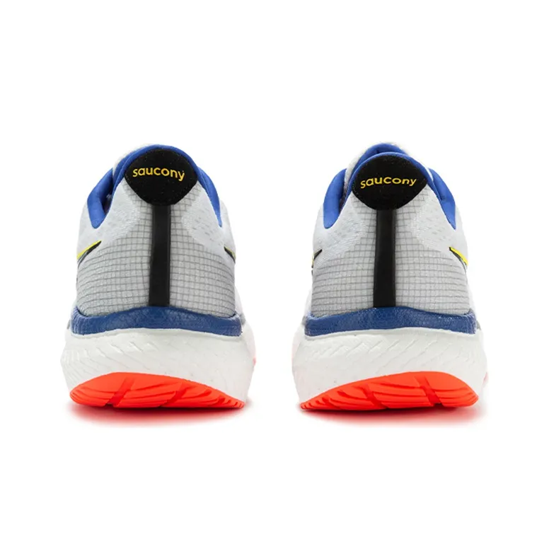 Saucony Triumph 19 Cushioning Anti Slip And Wear Resistant Support Low Top Sprint Running Shoes Men's White Blue Red-3