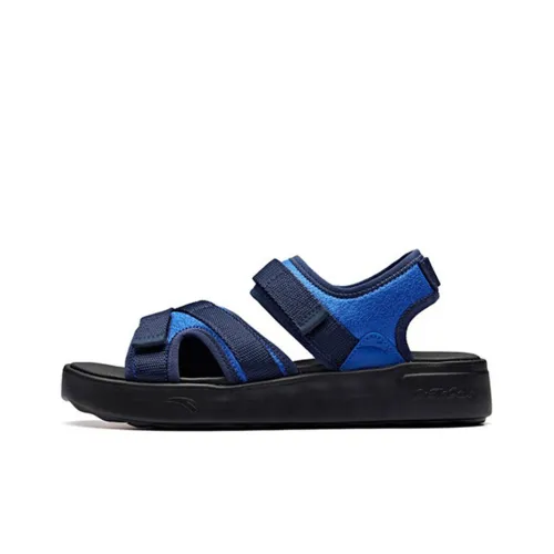 ANTA Beach Sandals Men Coastal Blue/Royal Blue/Black