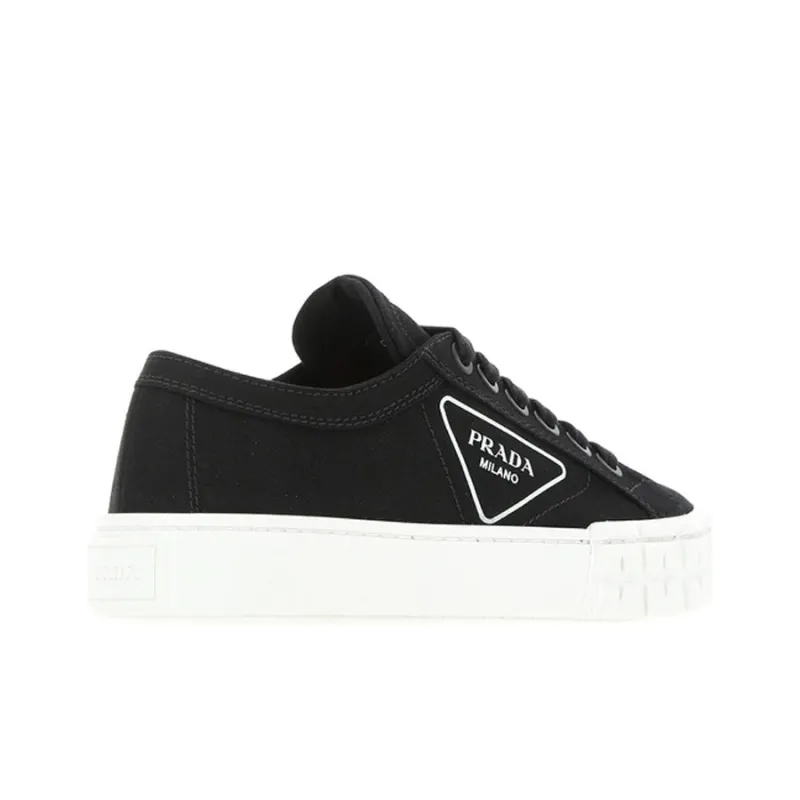 PRADA Women's Gabardine Wheel Low 'Black White'-4