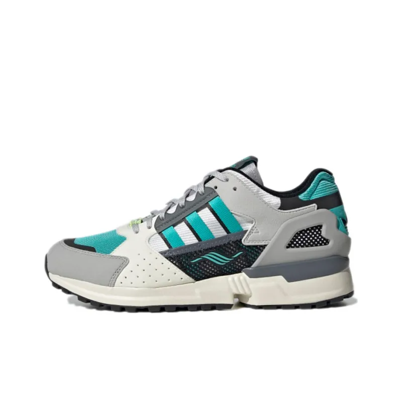 Adidas Originals ZX 10000 Wear-Resistant Slip-Resistant Low-Top Running Shoes Men's Gray Blue Patchwork-0
