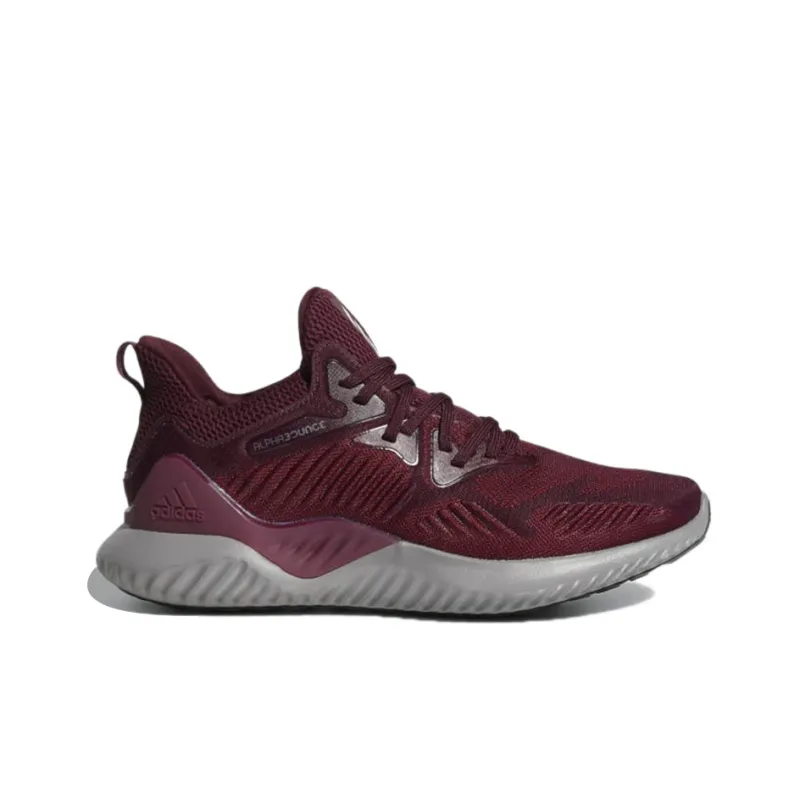 Adidas AlphaBounce Beyond Team Slip-Resistant Breathable Low-Top Running Shoes Unisex Dark Red-1