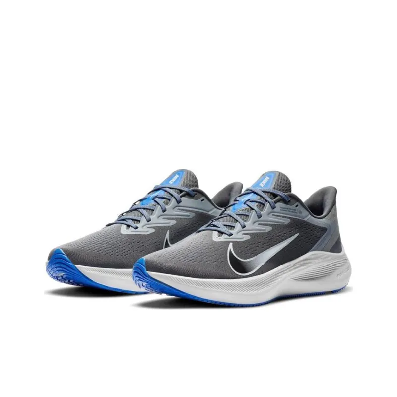 Nike Zoom Winflo 7 Cushioning Anti-Slip And Wear-Resistant Low-Top Casual Running Shoes Men's Gray Blue-2