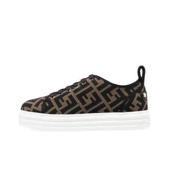FENDI Tech Fabric Flatform Brown Women's