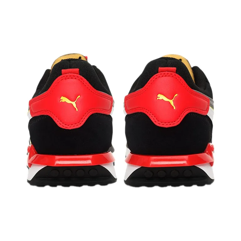 PUMA Future Rider Breathable Low Top Casual Shoes Unisex Black White Red-3