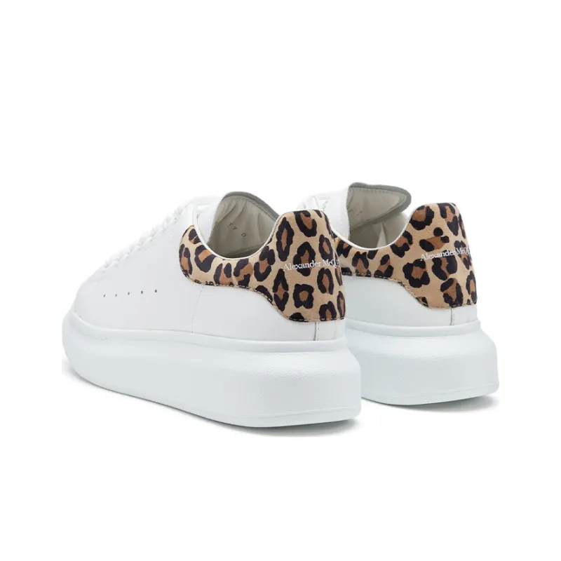 Alexander McQueen Oversized Sneaker 'White Leopard Suede' Women's-4