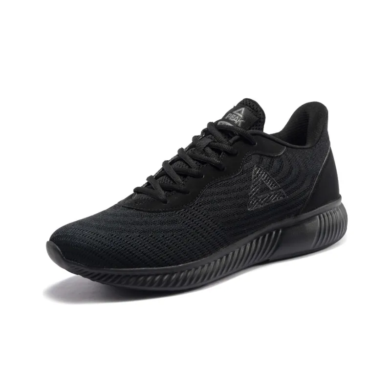 PEAK Non slip Wear resistant Shock Absorption Low Top Running Shoes Black-2