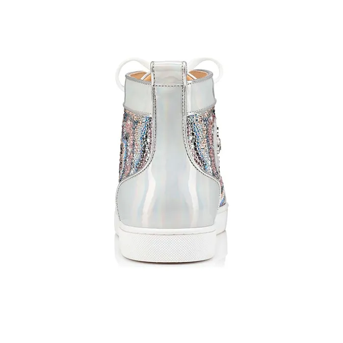 CL LUBOTING High Top Skateboard Shoes Men's Silver-3