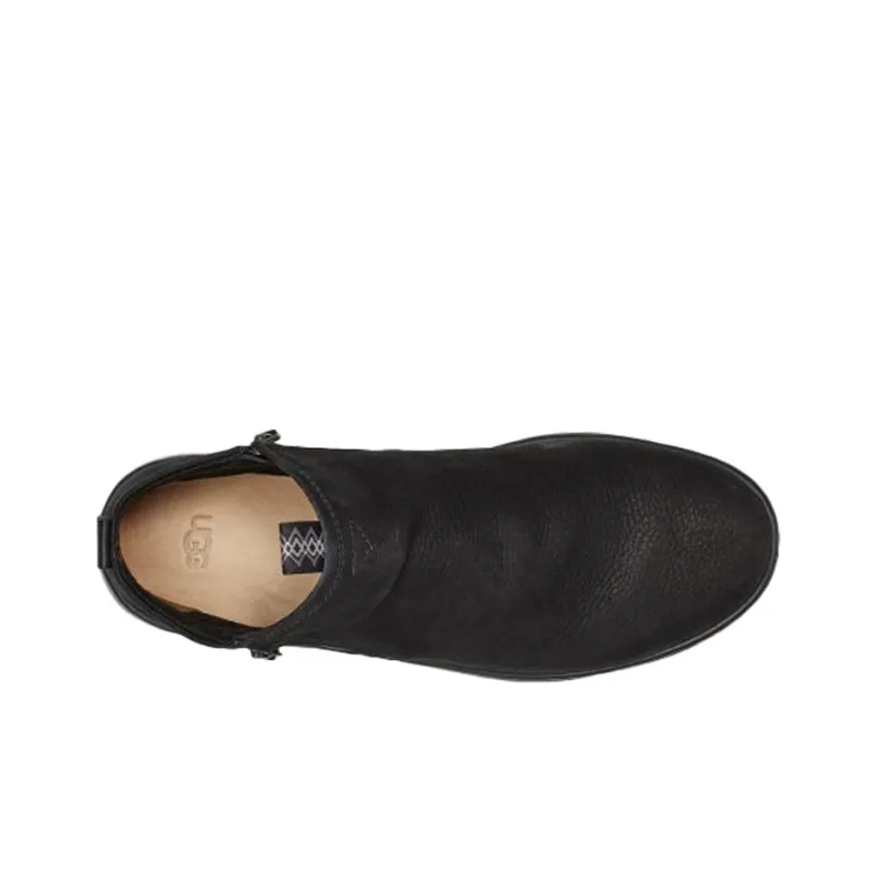 UGG Pismo Cowhide Zipper Skateboarding Shoes Black-4