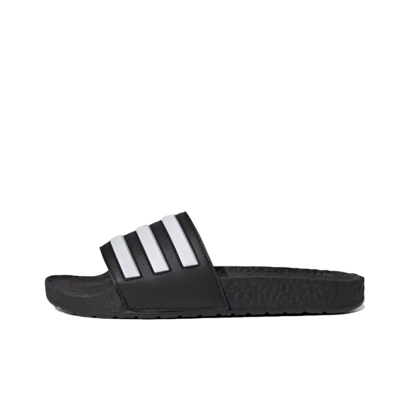 Adidas Adilette Boost Slides Black White Stripes-0