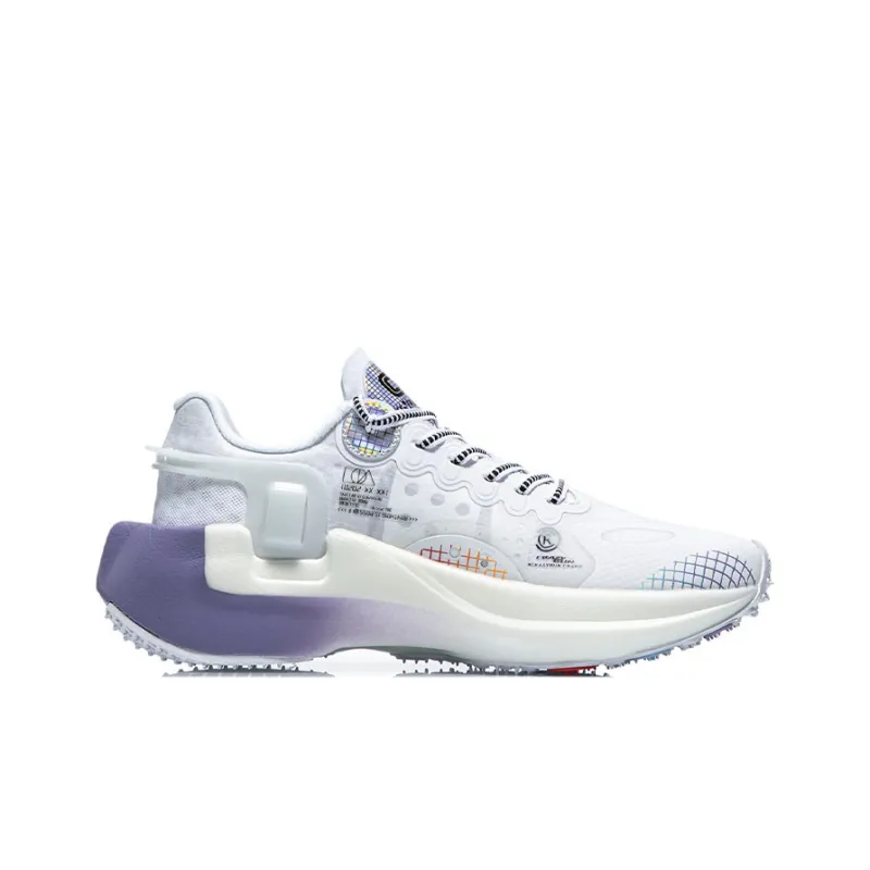 LiNing Ranger Essential Anti Slip Wear Resistant Low Top Running Shoes Women's White Light Purple-1