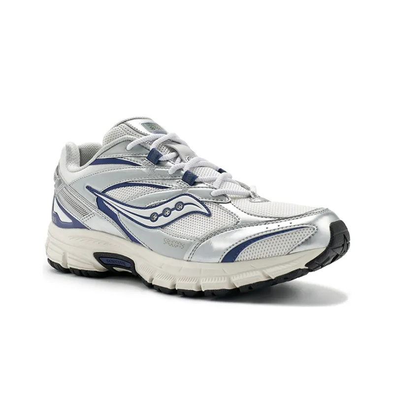 Saucony Cohesion 2K Cushioning Anti Slip Wear Resistant Breathability Low Top Casual Running Shoes Unisex White Silver-2