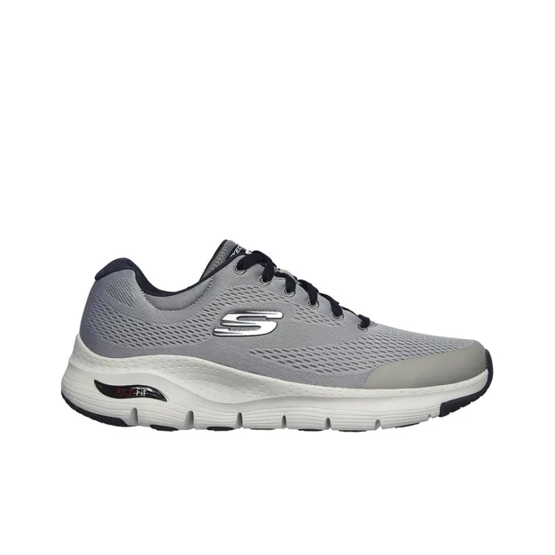 Skechers Arch Fit Shock Absorbers With Slip Resistant Features Low Top Running Shoes Men's Gray-1