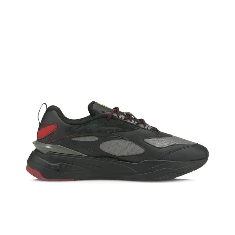 PUMA Scuderia Ferrari Cushioned Wear Resistant Lightweight Low Top Casual Shoes Men's Black-1