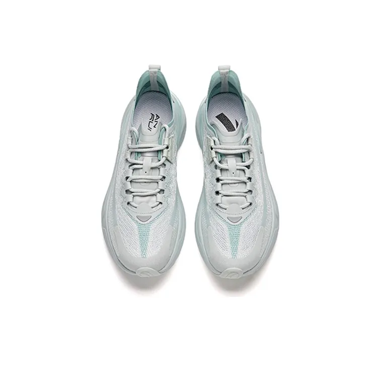 Anta Cushioning Anti Slip And Wear Resistant Low Top Running Shoes Women's White Gray Green-2