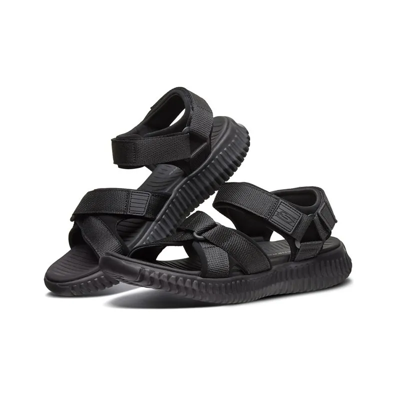 Skechers Elite Flex Velcro Sports Black Sandals-2