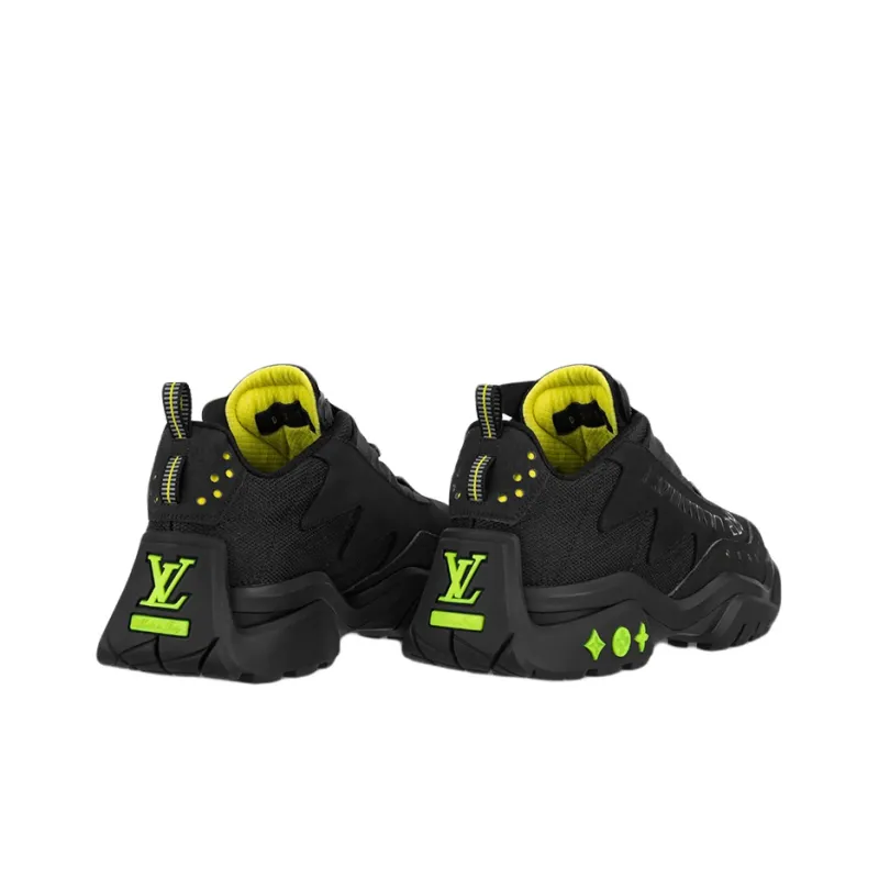 LOUIS VUITTON Millenium Cushioning, Slip Resistant, And Abrasion Resistant Low Top Casual Shoes Men's Black-4