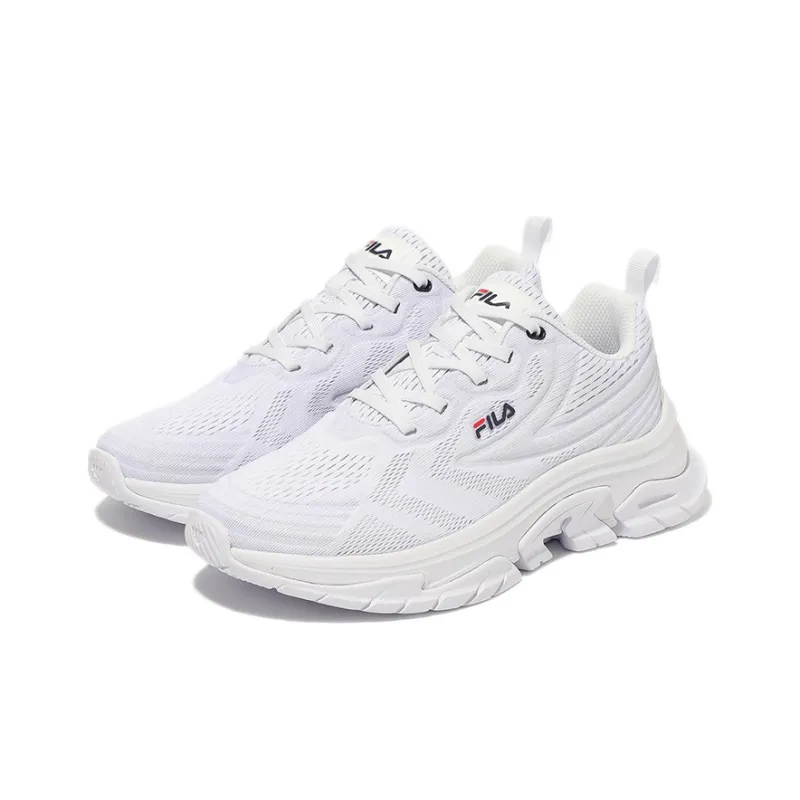 FILA Cushioning Anti Slip Wear Resistant Breathability Low Top Training Running Shoes Unisex White Korean Style-2