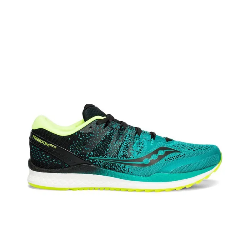 Saucony Freedom ISO2 Cushioned Anti-Slip And Wear-Resistant Lightweight Low-Top Running Shoes Men's Black Green-1