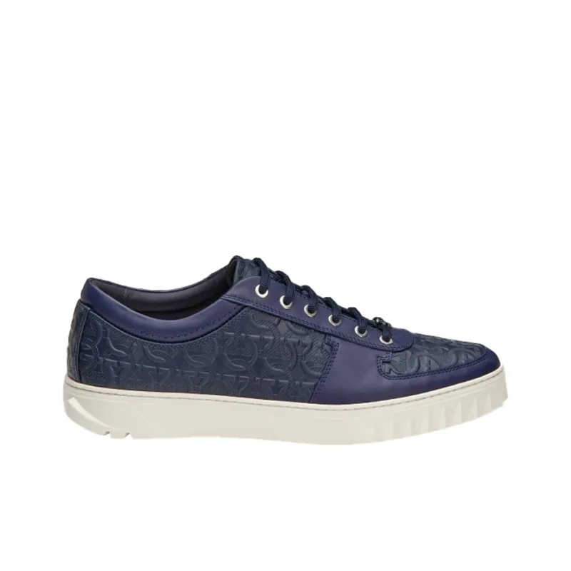 FERRAGAMO Low Top Stylish Skateboarding Shoes Men's Blue-1