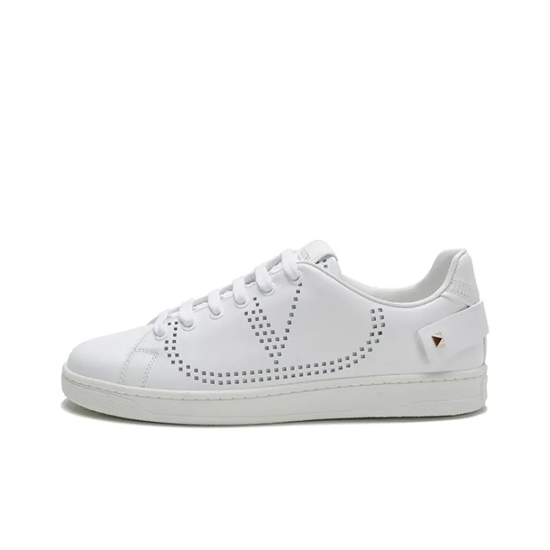Valentino Open Low Top Skateboard Shoes Women's White-0