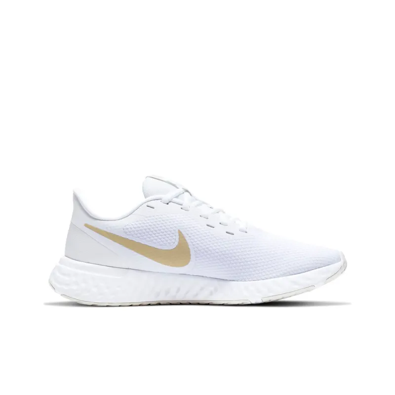 Nike Revolution 5 White/Gold Women's-1