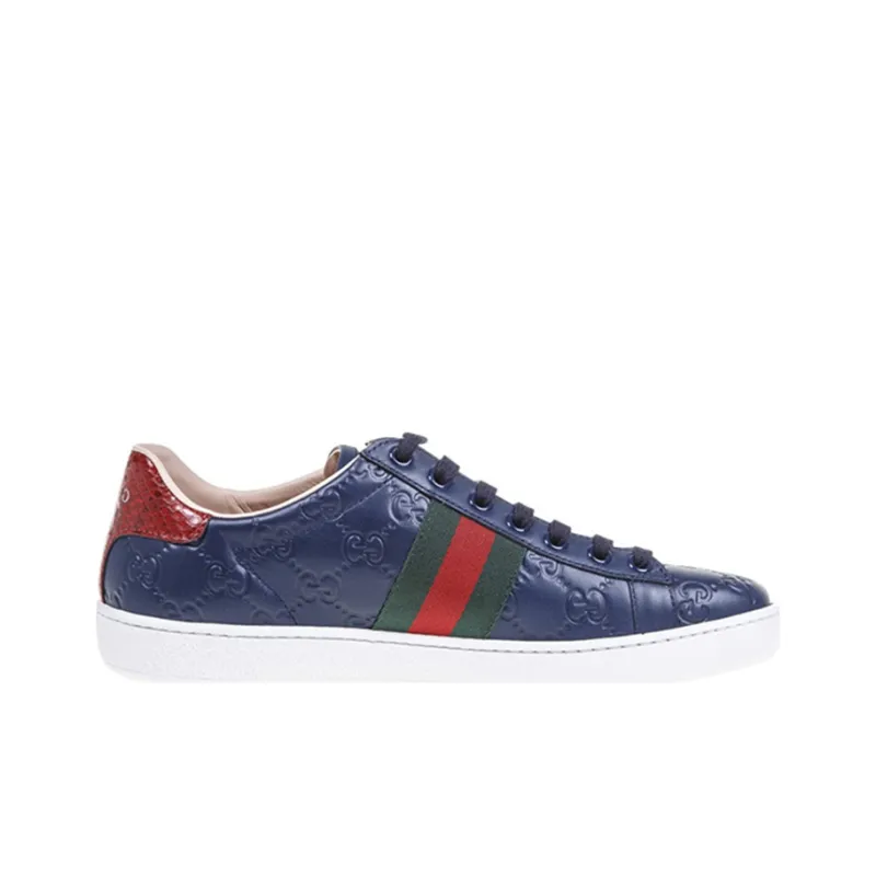 GUCCI Ace Skateboard Shoes Women's Low-Top Blue-1