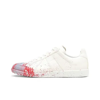 Maison Margiela Replica Paint Drop Low Top Stylish Skateboarding Shoes Men's White Red