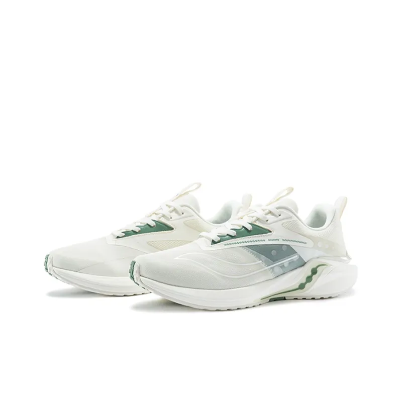 Saucony Coyote Hybrid Anti Slip Wear Resistant Low Top Running Shoes Unisex White Green-2