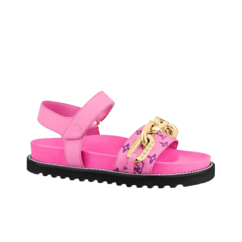 LOUIS VUITTON Paseo One Strap Sandals Women's Pink-1