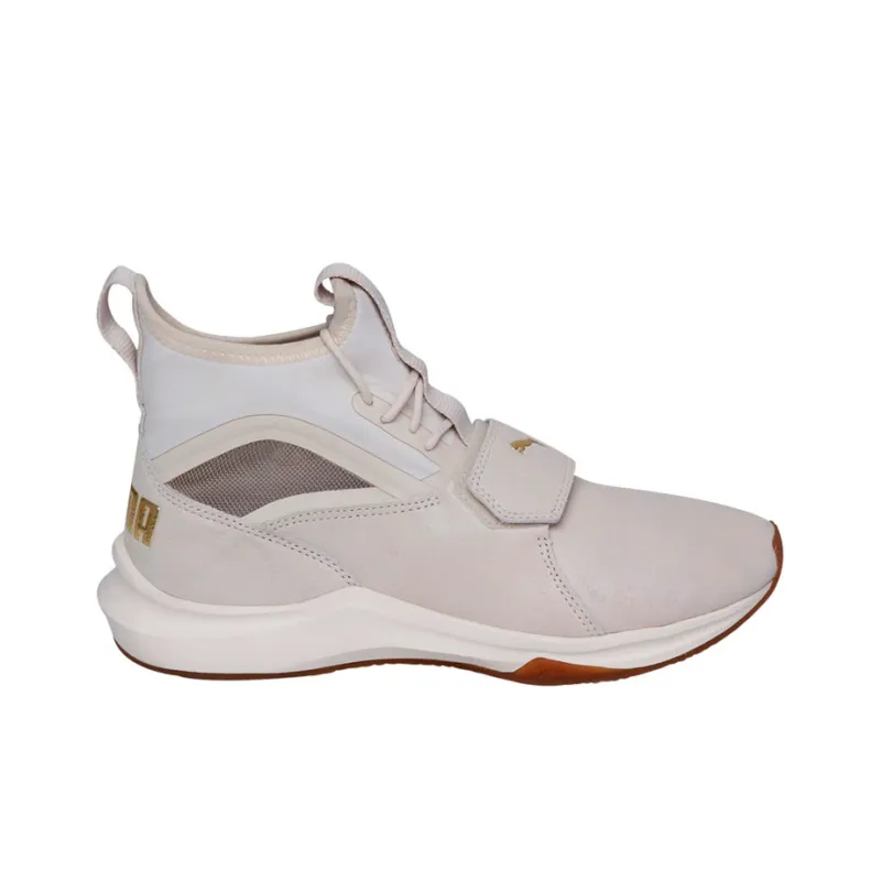 PUMA Phenom Oceannaire Anti-Slip Wear-Resistant High-Top Running Shoes Women's Ecru-1